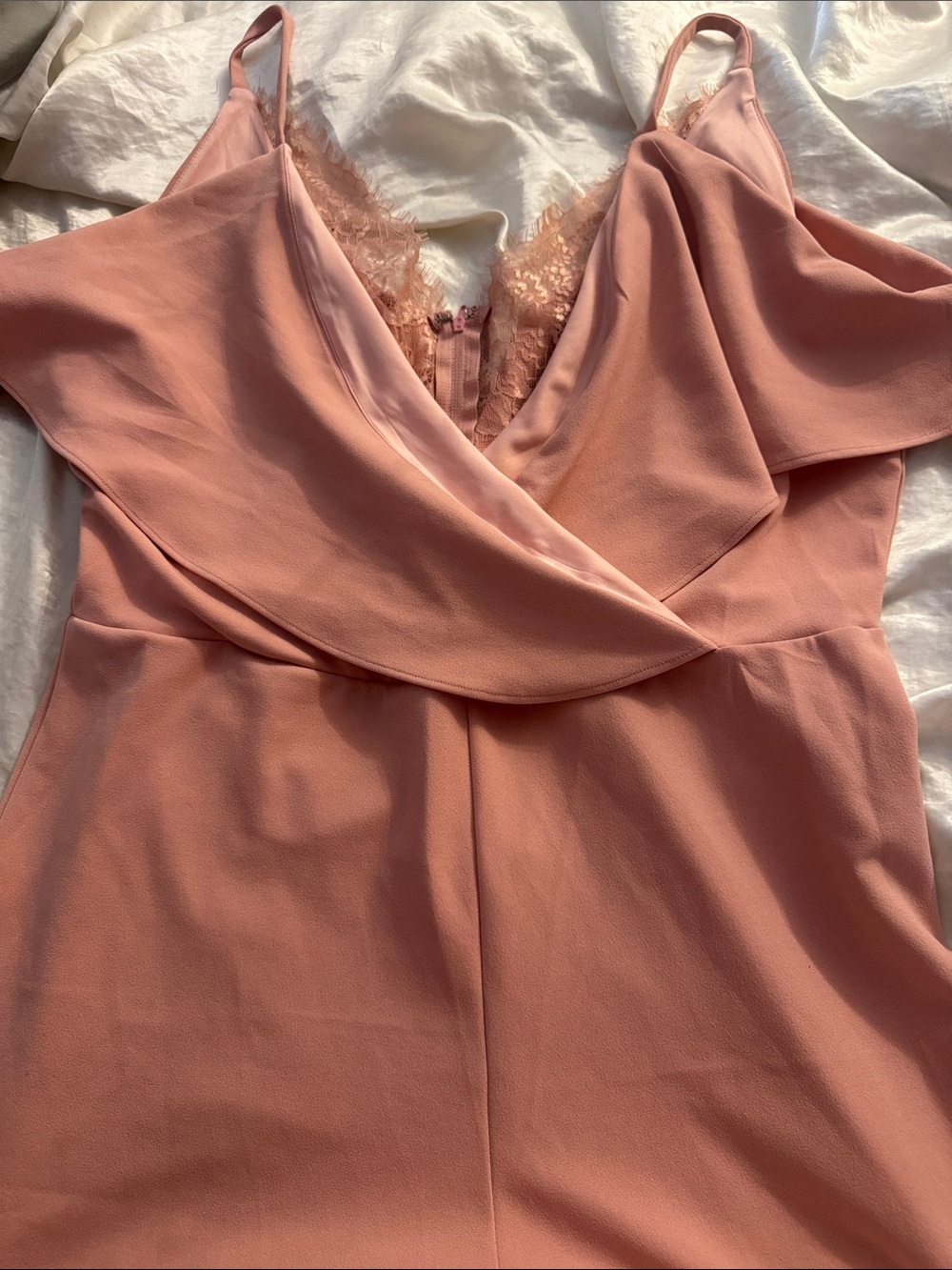 Sleeveless V-Neck Romper in Blush Pink